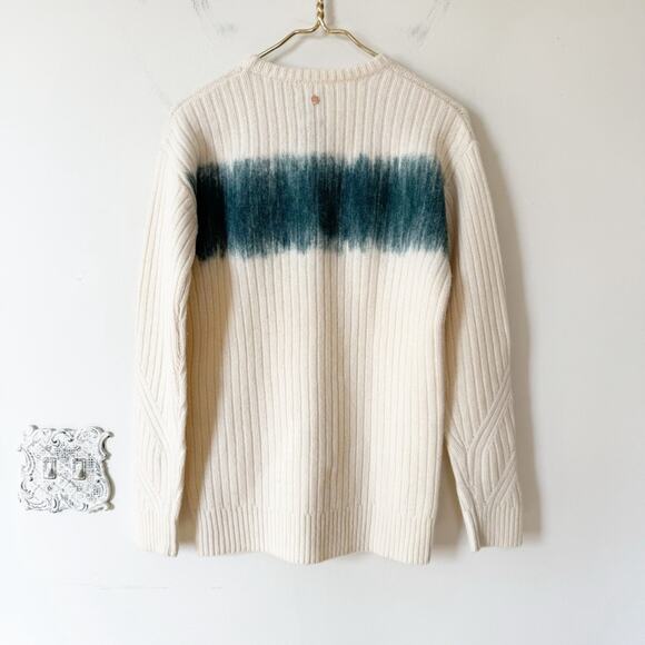 Victorinox Gradient Off White Wool Cable Knit Sweater S - Picture 4 of 6
